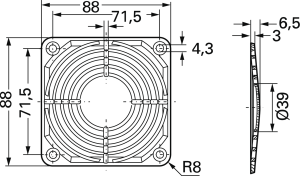 Protective grille, LZ, Protective plastic grille, 80 mm, LZ30P, ebm-papst