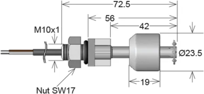 LS02-1B66-PP-500W Standex Electronics Float Switches, Flow Sensors Image 2