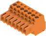 Socket header, 7 pole, pitch 3.5 mm, straight, orange, 1597410000