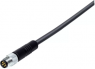 Sensor actuator cable, M8-cable plug, straight to open end, 4 pole, 2 m, PUR, black, 4 A, 77 3705 0000 50004-0200