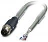 Sensor actuator cable, M12-cable plug, straight to open end, 5 pole, 5 m, PUR, gray, 4 A, 1419040