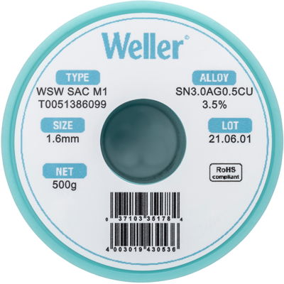 WSW SAC M1 1,6MM 500G Weller Solder Wires Image 3