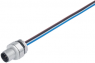Sensor actuator cable, M12-flange plug, straight to open end, 4 pole, 0.2 m, 4 A, 76 0731 0011 00004-0200