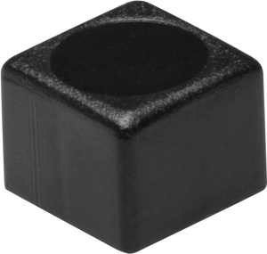 Button, square, (L x W x H) 9.5 x 9.5 x 7.3 mm, black, for pushbutton switch, 1852.0031