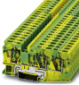 Protective conductor terminal, spring balancer connection, 0.2-10 mm², 3 pole, 8 kV, yellow/green, 3036482