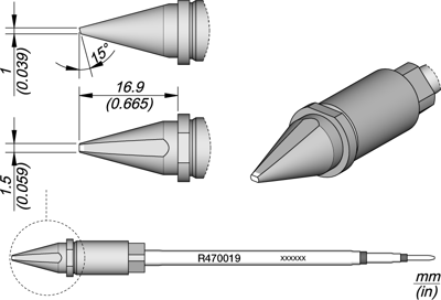 R470019 JBC Soldering tips, desoldering tips and hot air nozzles