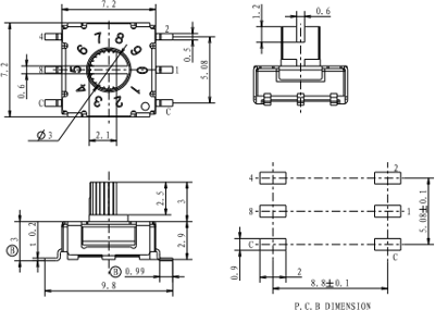 RTF10R0S C & K Slide Switches and Coding Switches Image 3