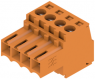 Socket header, 4 pole, pitch 3.5 mm, straight, orange, 1597380000