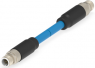 Network cable, M12-plug, straight to M12-plug, straight, Cat 7, S/FTP, 7.5 m, blue