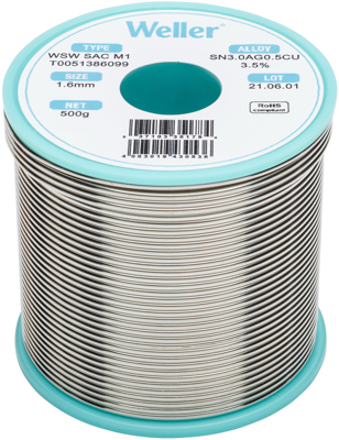 WSW SAC M1 1,6MM 500G Weller Solder Wires Image 1