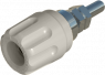 Pole terminal, 4 mm, white, 30 VAC/60 VDC, 16 A, screw connection, nickel-plated, PK 10 A WS