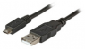 USB 2.0 Adapter cable, USB plug type A to micro USB plug type B, 1.8 m, black