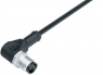 Sensor actuator cable, M12-cable plug, angled to open end, 3 pole, 2 m, PUR, black, 4 A, 77 3427 0000 80203-0200