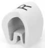 PVC cable maker, imprint "R", (L) 4.5 mm, max. bundle Ø 2 mm, white, EC5010-000