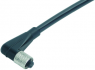 Sensor actuator cable, M5-cable socket, angled to open end, 3 pole, 2 m, PUR, black, 1 A, 79 3104 32 03