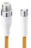 Sensor actuator cable, M12-cable plug, straight to M8-cable socket, straight, 3 pole, 15 m, TPE, orange, 4 A, 934737030