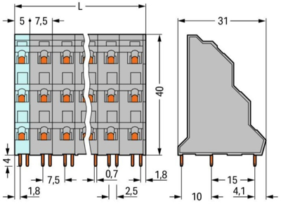 737-554 WAGO PCB Terminal Blocks Image 2