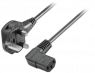 Device connection line, UK, plug, angled on C13 jack, angled, black, 3 m