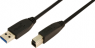 USB 3.0 Adapter cable, USB plug type A to USB plug type B, 1 m, black