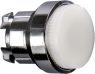 Pushbutton, illuminable, latching, waistband round, white, front ring silver, mounting Ø 22 mm, ZB4BH13