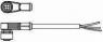 Sensor actuator cable, M8-cable socket, angled to open end, 4 pole, 5 m, PUR, black, 4 A, 2273012-3