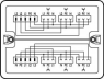 Distribution box, 3-phase to 1-phase current 400V, 230V, 2 inputs, 6 outputs, Cod. A, MIDI