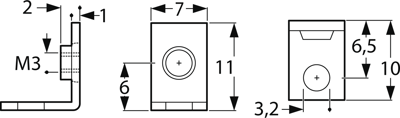 169 01 01 Thora Mounting Brackets, Blocks Image 2