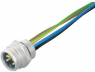 Sensor actuator cable, 7/8"-flange plug, straight to open end, 5 pole, 0.2 m, PUR, 8 A, 1471490000