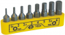 Screwdriver kit, different sizes, hexagon, L 25 mm, T4524