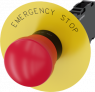 Emergency stop, pull release, mounting Ø  22.3 mm, unlit, 500 V, 1 Form B (N/C) + 1 Form A (N/O), 3SU1100-1HA20-1FG0