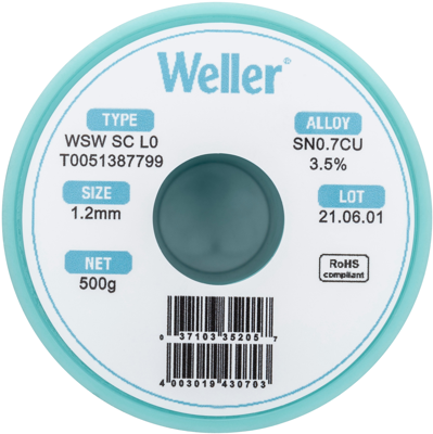 WSW SC L0 1,2MM 500G Weller Solder Wires Image 3