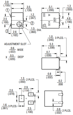 3214W-1-102E Bourns Electronics GmbH Trimmer Potentiometers Image 2