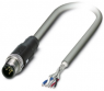 Sensor actuator cable, M12-cable plug, straight to open end, 5 pole, 10 m, PVC, gray, 4 A, 1405979