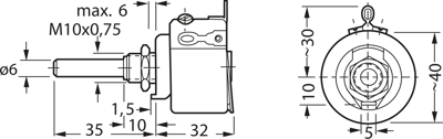 D 40/20W 10% 1K0 KRAH Potentiometers Image 2