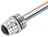 Sensor actuator cable, M12-flange socket, straight to open end, 4 pole, 0.5 m, PUR, 4 A, 1861120000
