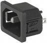 Panel plug C18, 2 pole, snap-in, plug-in connector 4.8 x 0.8, black, 3-145-176