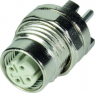 Socket, 4 pole, solder cup, screw locking, straight, 21033816410