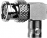 Coaxial adapter, 50 Ω, BNC plug to BNC socket, angled, 100023588