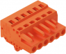 Socket header, 6 pole, pitch 5.08 mm, angled, orange, 231-306/008-000