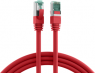 Patch cable, RJ45 plug, straight to RJ45 plug, straight, Cat 6A, S/FTP, LSZH, 0.25 m, red