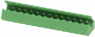 Pin header, 14 pole, pitch 5.08 mm, angled, green, 1769586