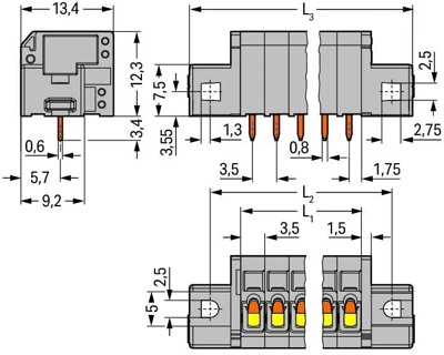 739-310/001-000 WAGO PCB Terminal Blocks Image 2