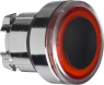 Pushbutton, illuminable, groping, waistband round, red, front ring silver, mounting Ø 22 mm, ZB4BW943