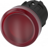 Indicator light, 22 mm, round, plastic, red, lens,smooth