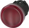 Indicator light, illuminable, waistband round, red, mounting Ø 22.3 mm, 3SU1001-6AA20-0AA0