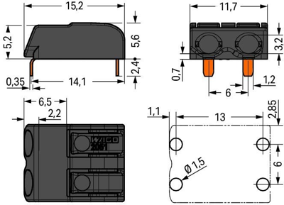 2061-1622/998-404 WAGO PCB Terminal Blocks Image 4