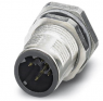 Plug, M12, 4 pole, solder pins, SPEEDCON locking, straight, 1552984