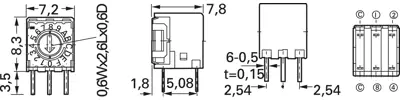 S-7051EC Nidec Copal Slide Switches and Coding Switches