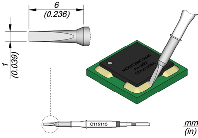 C115115 JBC Soldering tips, desoldering tips and hot air nozzles