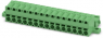 Pin header, 15 pole, pitch 5.08 mm, straight, green, 1808857